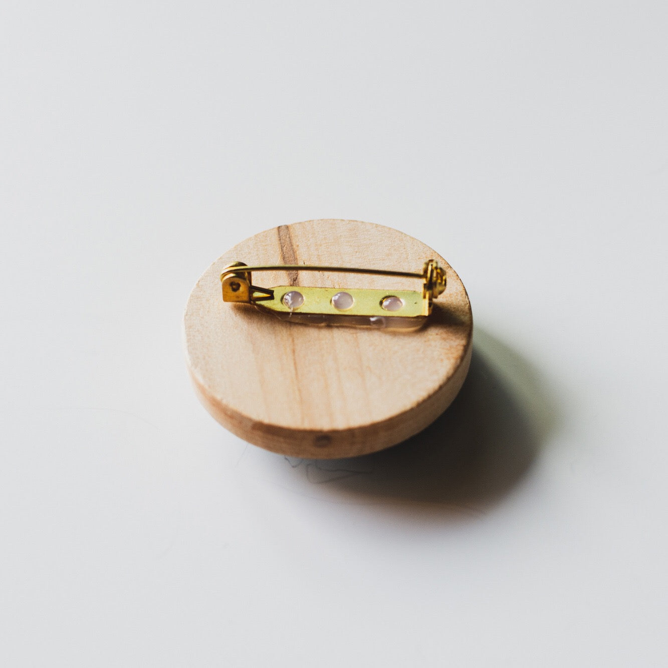 Cyanotype Wooden Brooch 1 Pcs