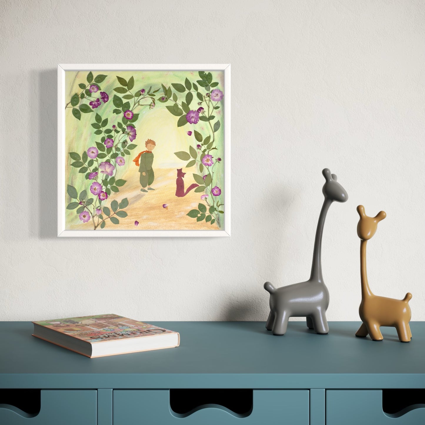 whimsical pressed flower art the little prince and his rose