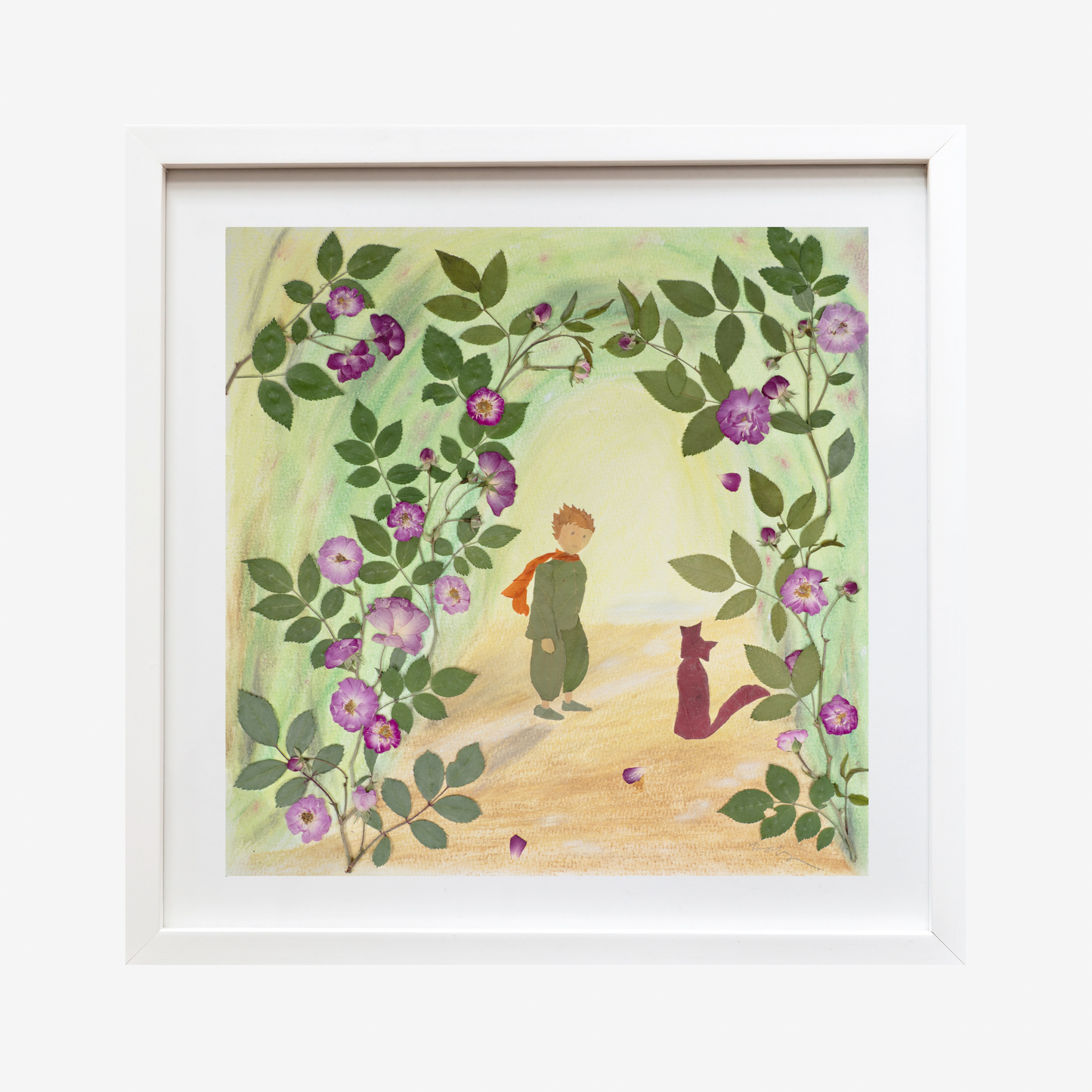 Pressed Flower Art The Little Prince In the Garden of Roses