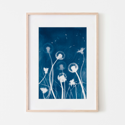 Dandelion artwork blue