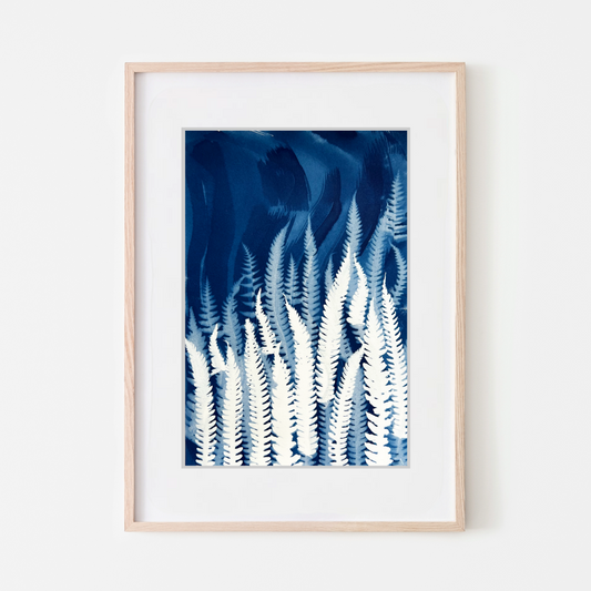 cyanotype botanical blue art solar printing