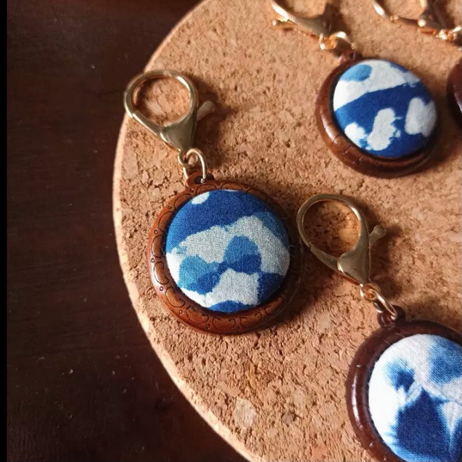 Wooden Keychain Cyanotype