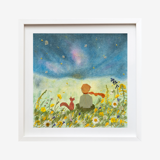 Pressed Flower Art The Little Prince and His Fox