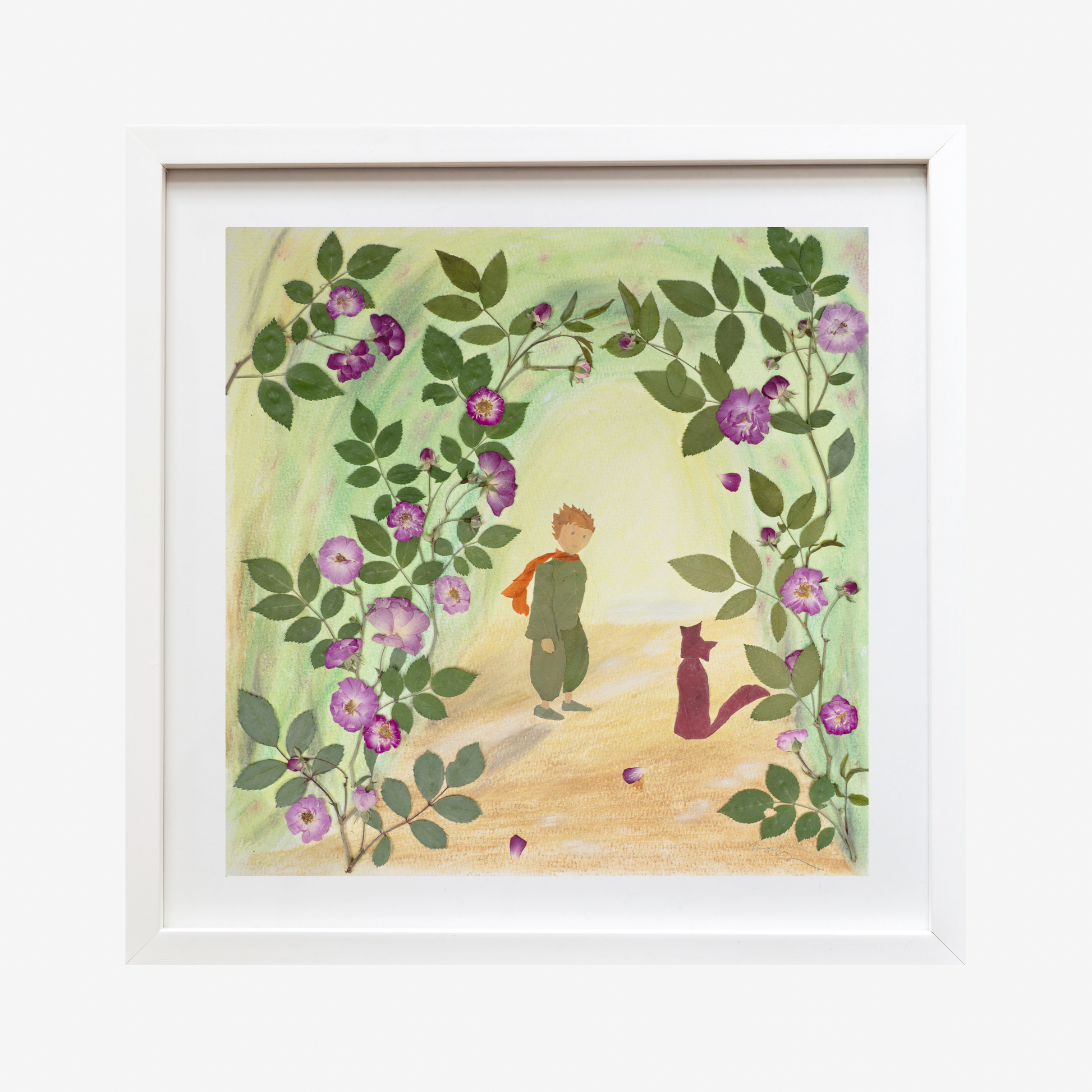 Pressed Flower Art The Little Prince In the Garden of Roses