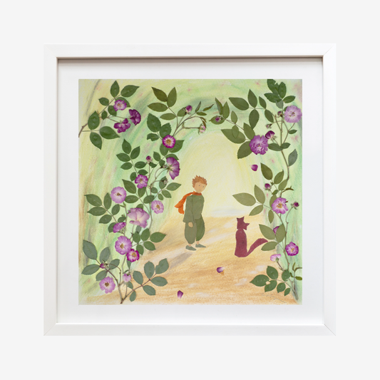 Pressed Flower Art The Little Prince In the Garden of Roses
