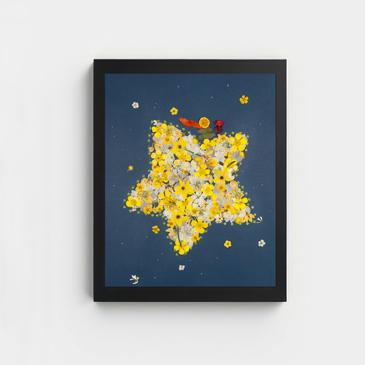 the little prince pressed flower art for friends