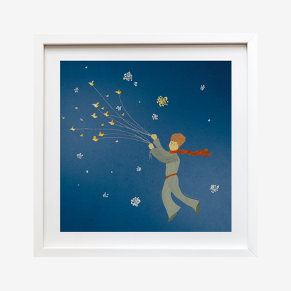 The Little Prince Flying with Wild Birds Art