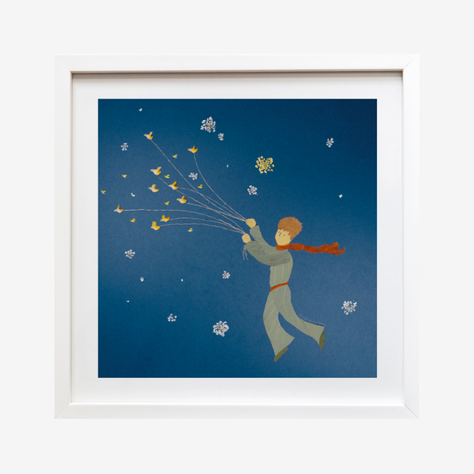 The Little Prince Flying with Wild Birds Art