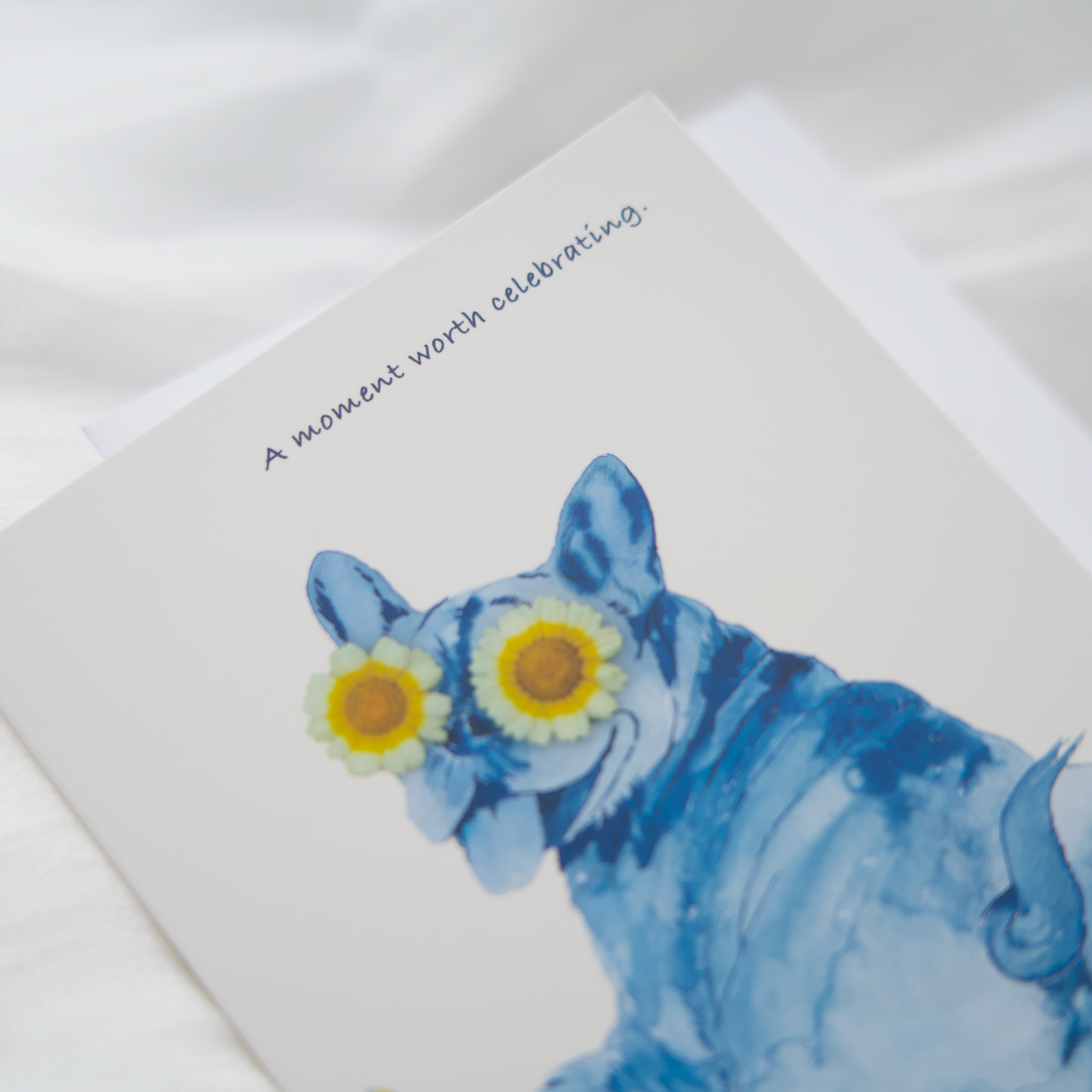 Whimsical animal art greeting cards for dog lovers French Bulldog
