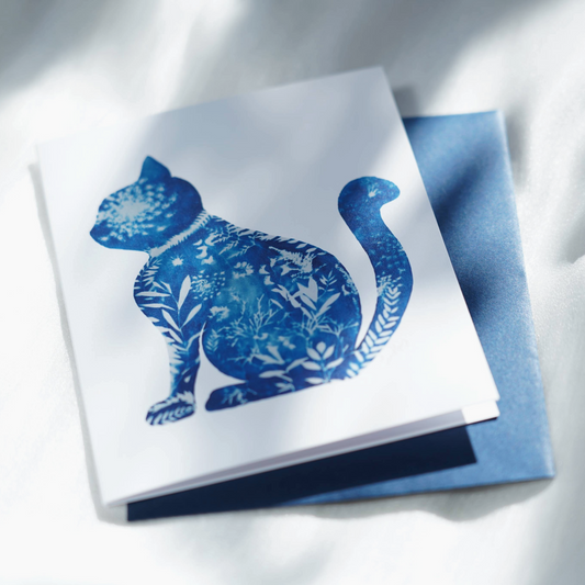 botanical cyanotype blue art