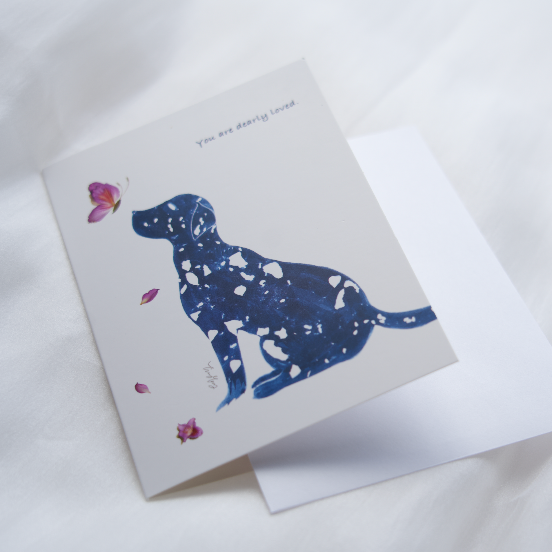 dalmatian dog art greeting card for pet lovers
