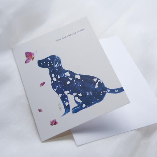 dalmatian dog art greeting card for pet lovers