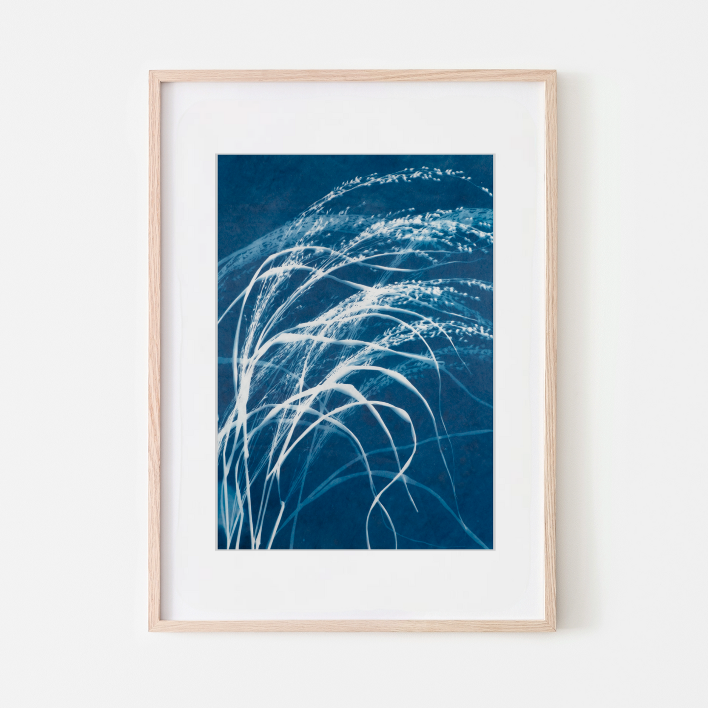 grass art blue art peaceful meditative art for bedroom living room