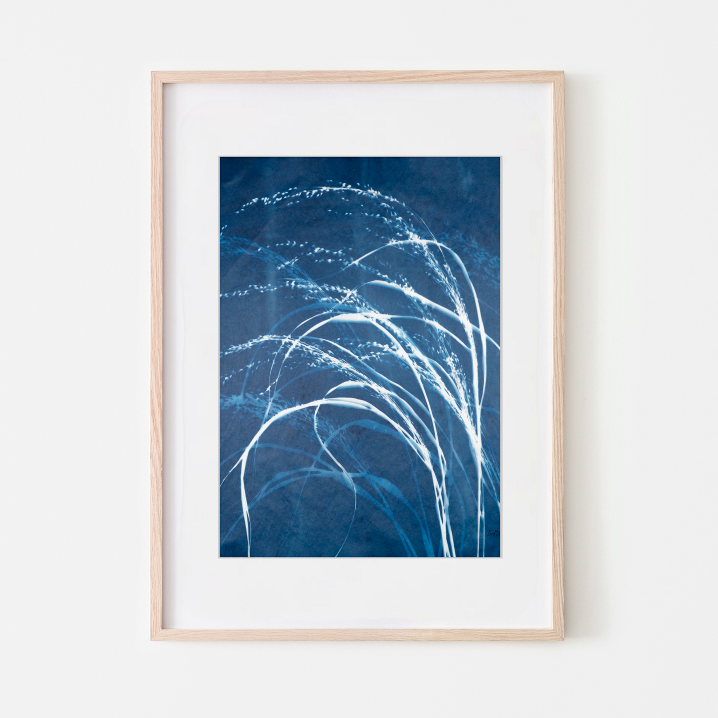 grass art peaceful meditative blue art for bedroom living room therapist hospital