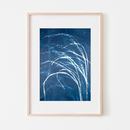grass art peaceful meditative blue art for bedroom living room therapist hospital