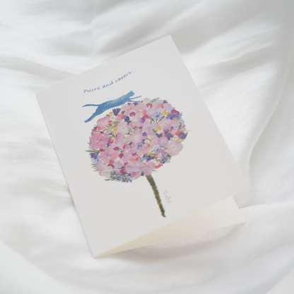 whimsical animal greeting cards for cat flower pet lovers