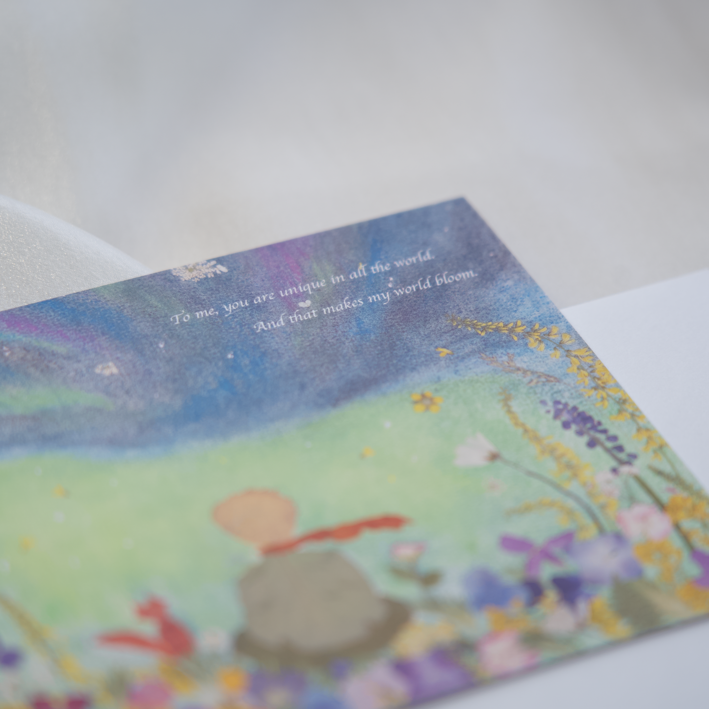 the little prince and his fox greeting cards pressed flower art for valentine's day aniversary