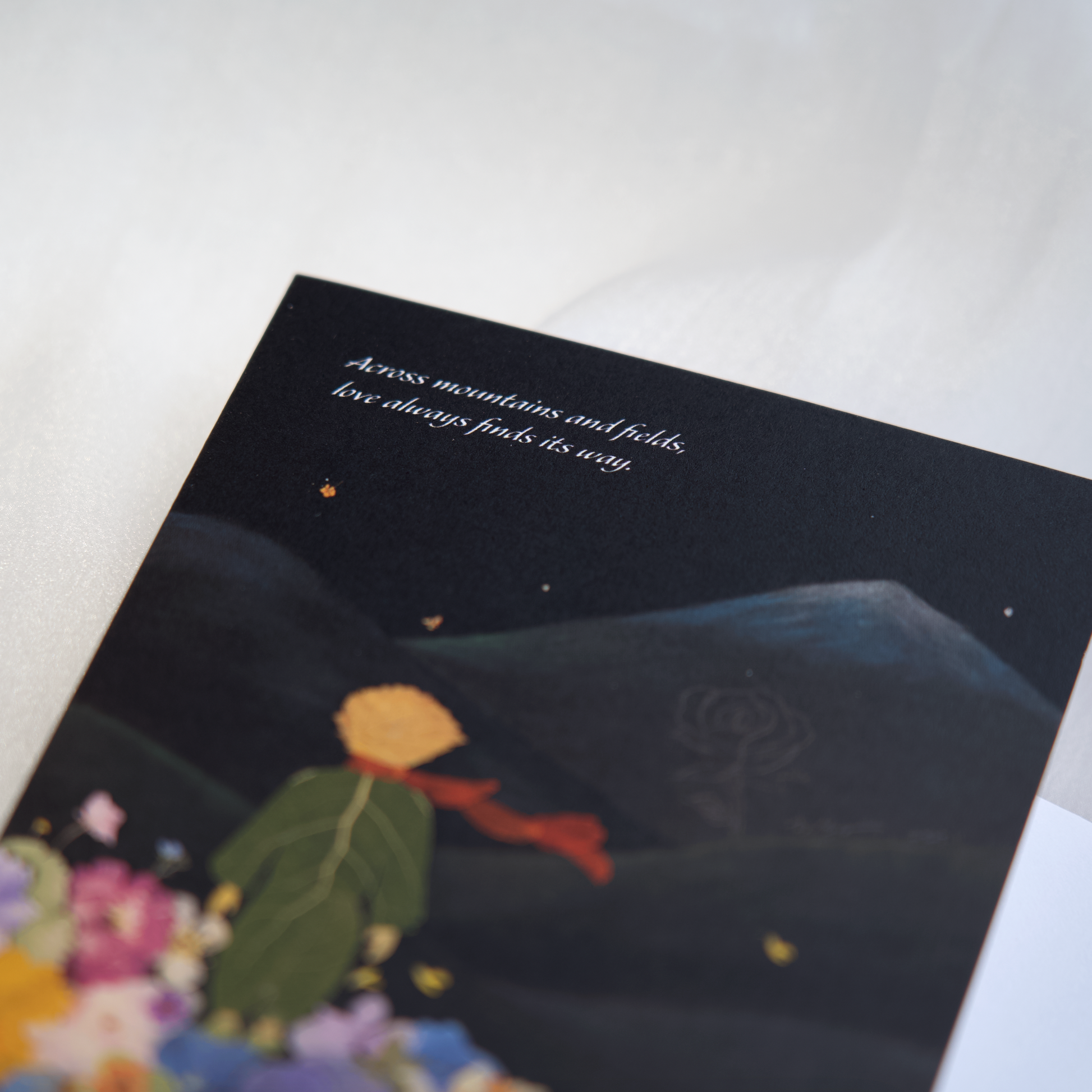 the little prince and his rose whimsical greeting cards for anniversary