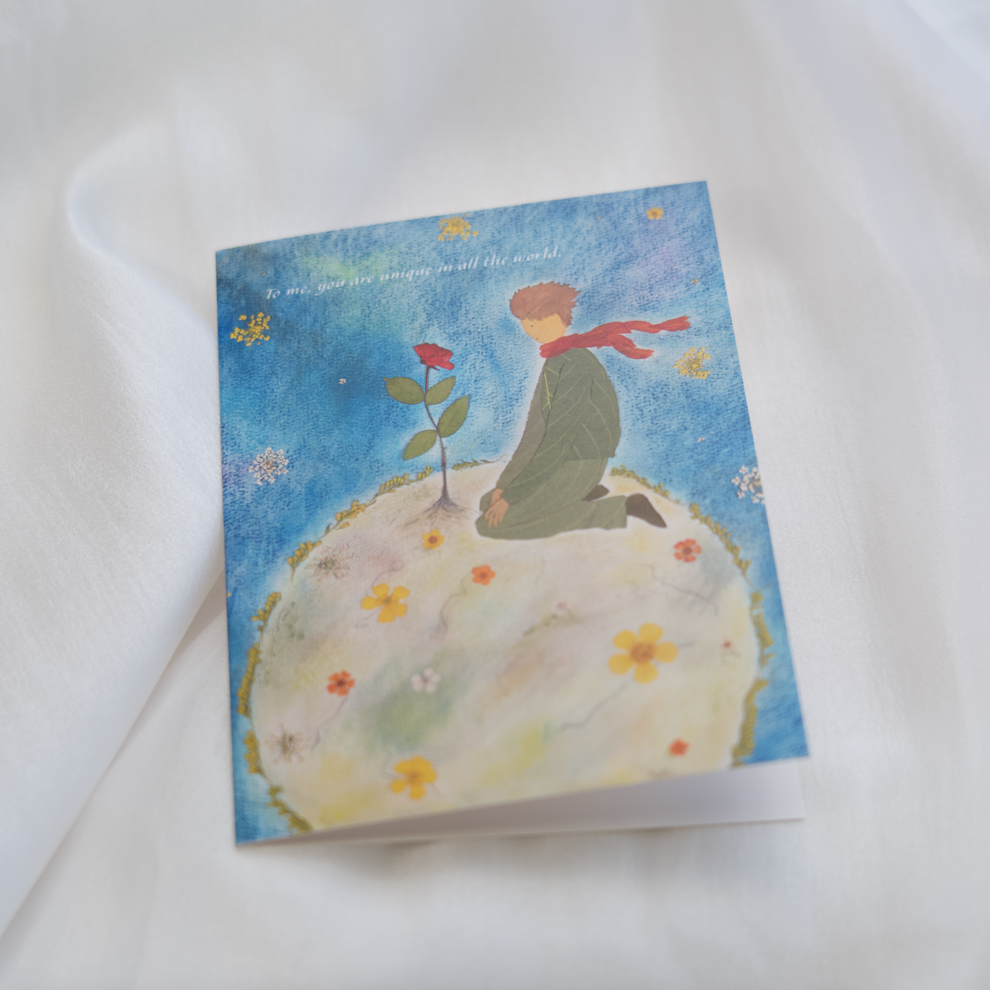 the little prince whimsical pressed flower art greeting cards for kids
