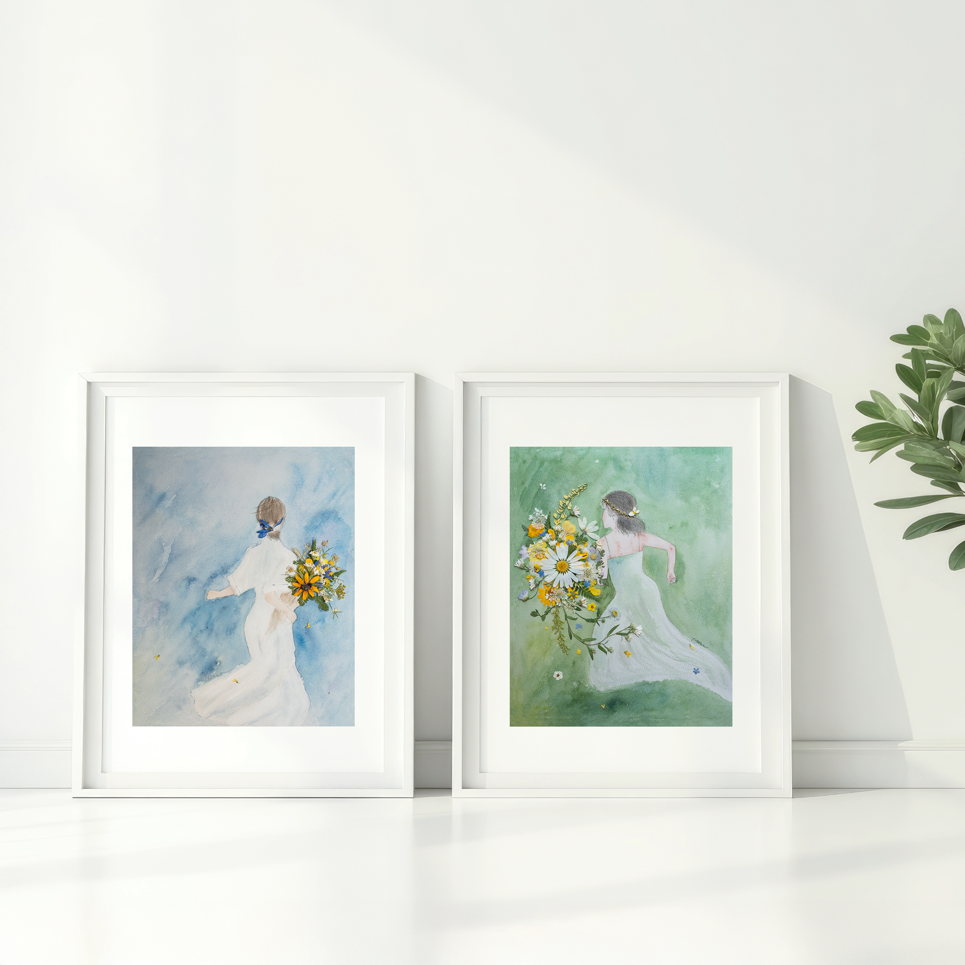 spring summer flower pressed flower artwork