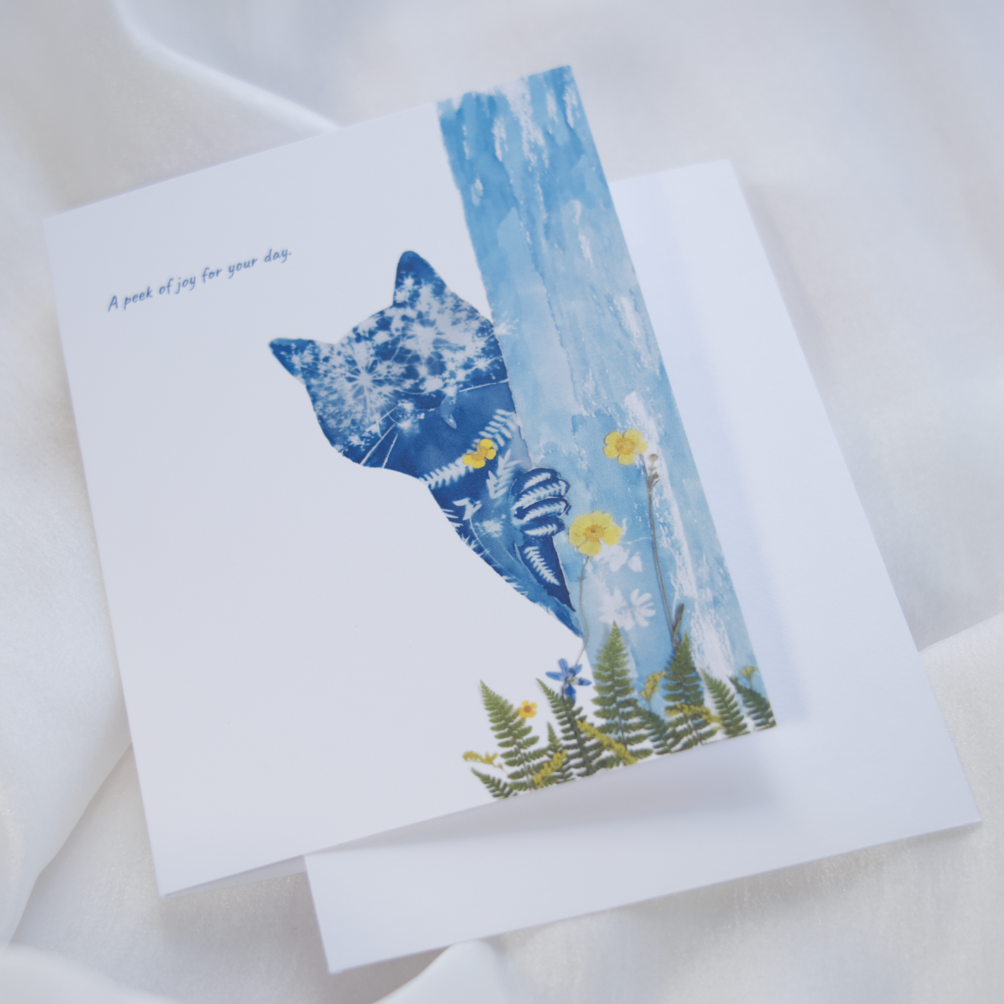 whimsical cat art animal greeting cards for cat lovers
